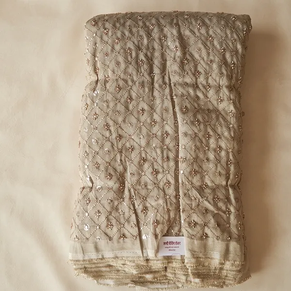 Beige_Tissue_With_Hand_Work_Unstitched_Material_For_Women
