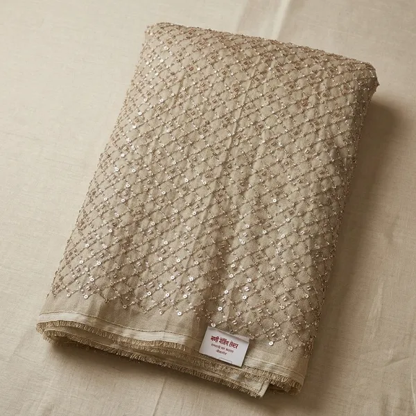 Beige_Tissue_With_Hand_Work_Unstitched_Material_For_Women