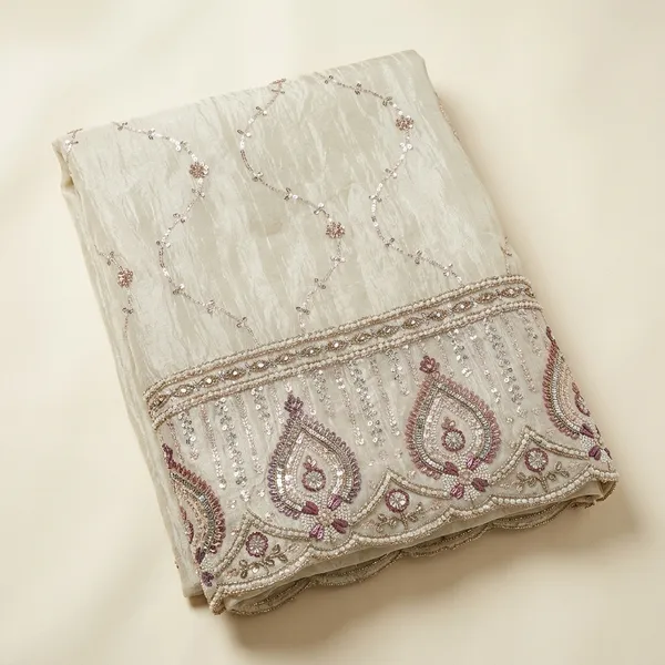 Off_White_Tissue_With_Hand_Work_Unstitched_Material_For_Women