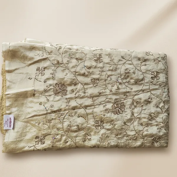 Cream_Tissue_With_Hand_Work_Unstitched_Material_For_Women