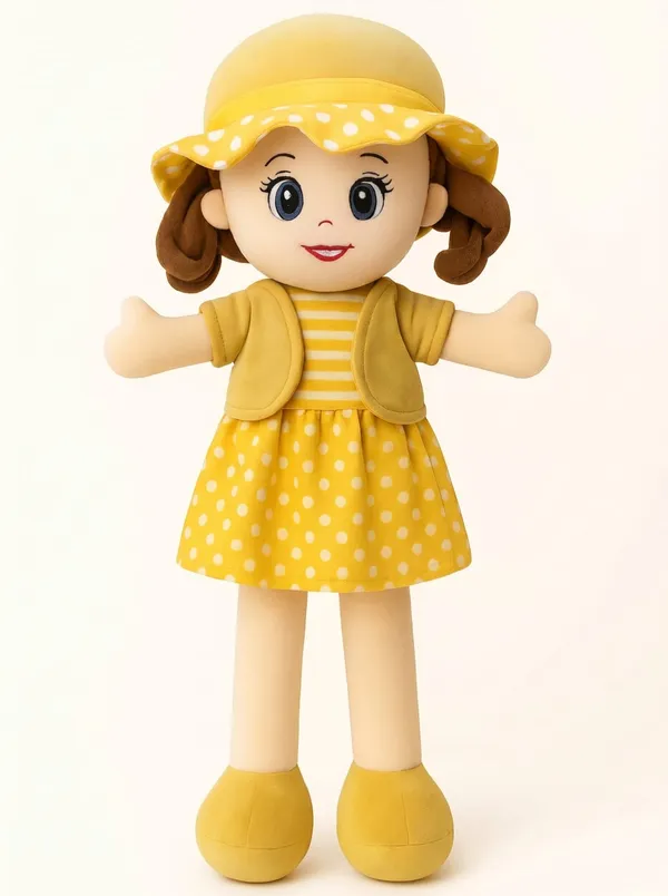 Yellow_Polka_Dot_Plush_Doll_Striped_Outfit_54_Cm