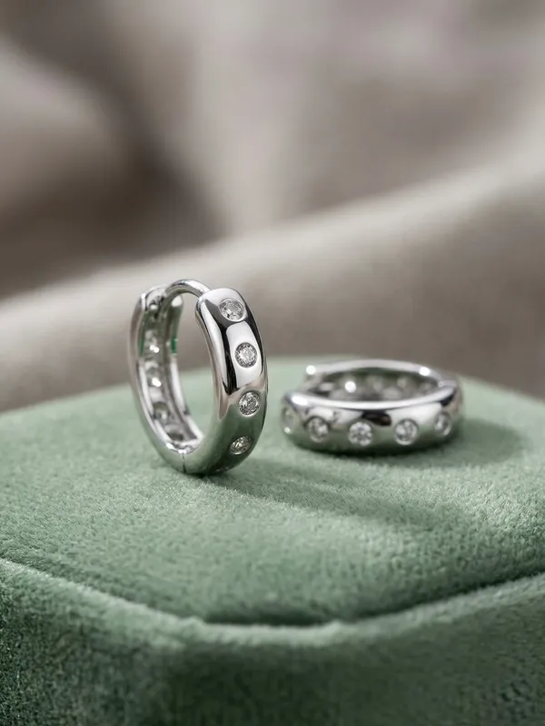 Silver_Bezel_Crystal_Huggie_Hoops