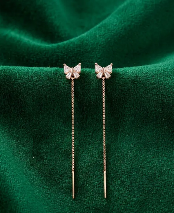 Twinkling_Bow_Sparkle_Threader_Earrings