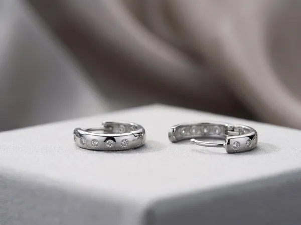 Silver_Bezel_Crystal_Huggie_Hoops
