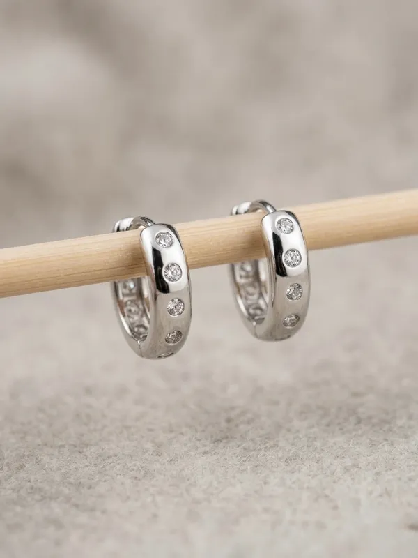 Silver_Bezel_Crystal_Huggie_Hoops