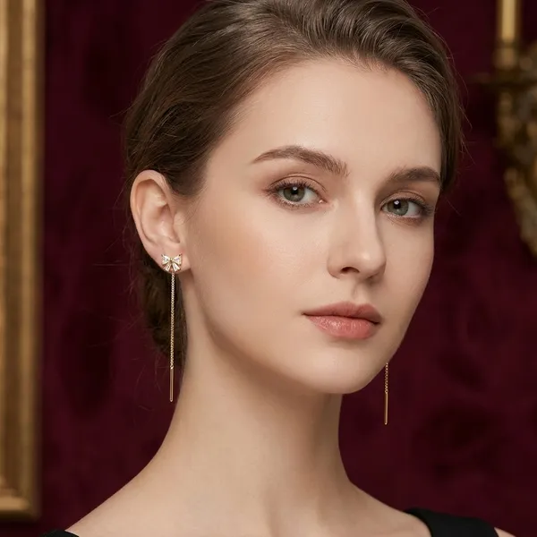 Twinkling_Bow_Sparkle_Threader_Earrings