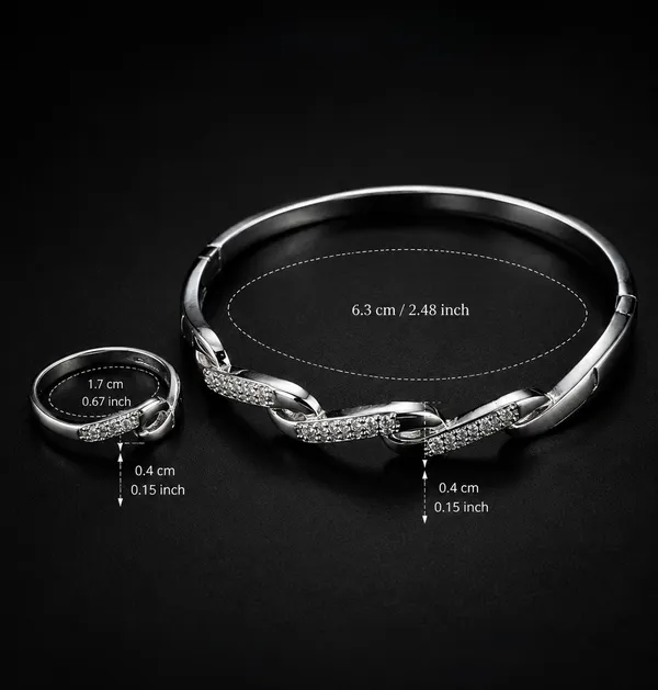 Crystal_Link_Cuff_Bracelet_With_Ring