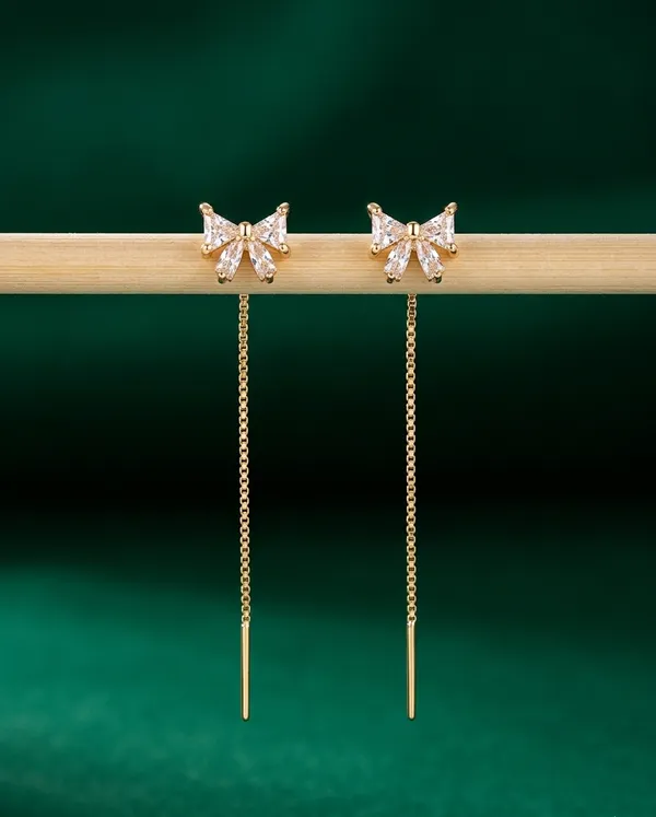 Twinkling_Bow_Sparkle_Threader_Earrings