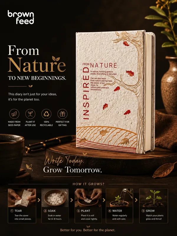 Brownfeed_Seed_Paper_Plantable_Nature_Diary_18X13Cm