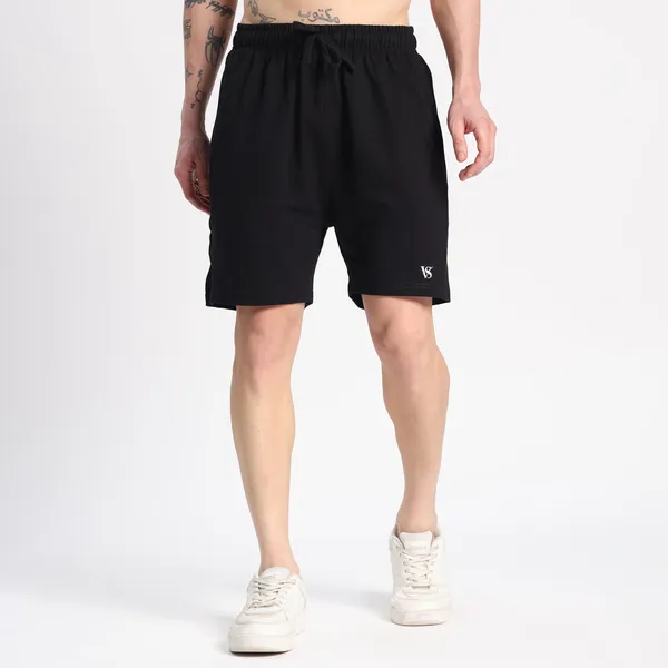 Valesto_Premium_Lounge_Cotton_Shorts_Black