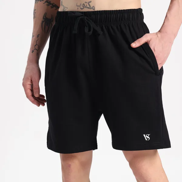 Valesto_Premium_Lounge_Cotton_Shorts_Black
