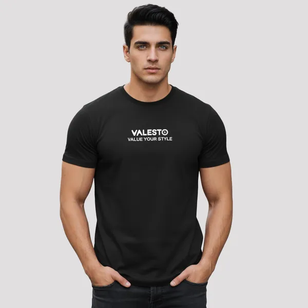 Valesto_T_Shirt_Round_Neck_Black