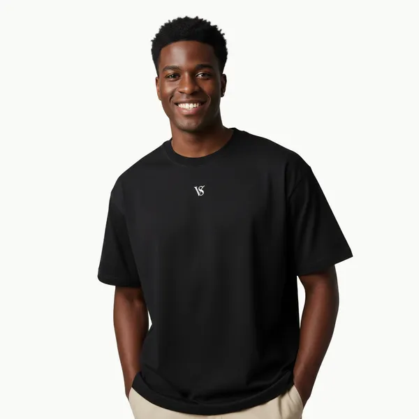 Valesto_Center_Logo_Heavyweight_Drop_Shoulder_Tee_Jet_Black