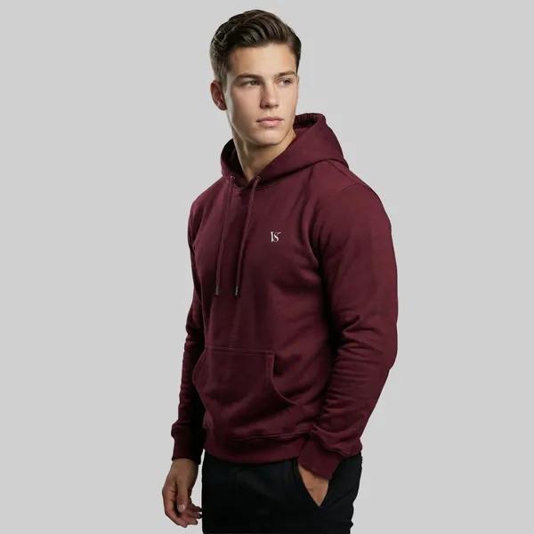 Valesto_Heavyweight_Structured_Fleece_Hoodie_Royal_Maroon