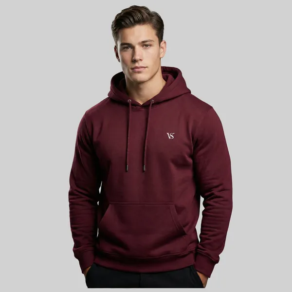 Valesto_Heavyweight_Structured_Fleece_Hoodie_Royal_Maroon