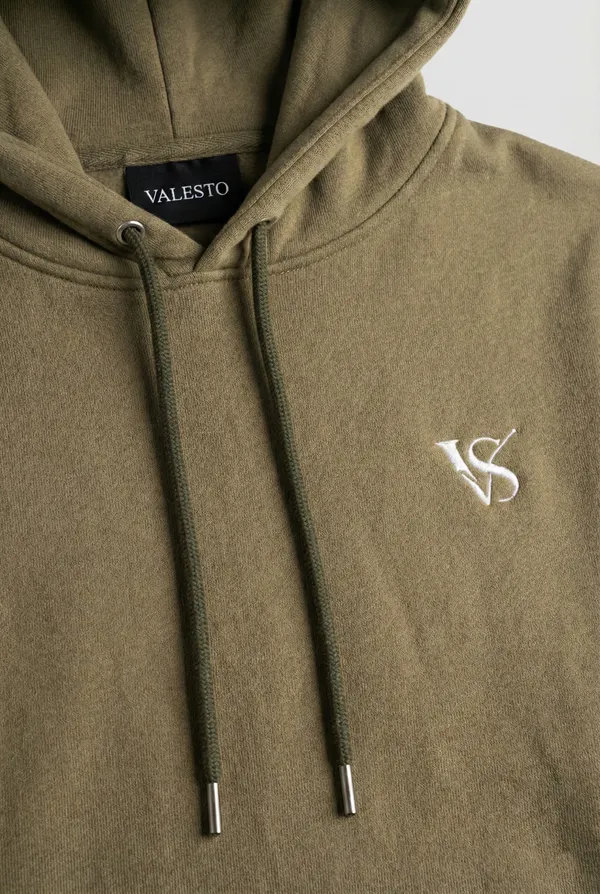 Valesto_Heavyweight_Structured_Fleece_Hoodie_Olive_Green