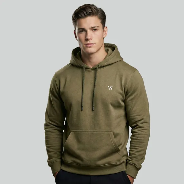 Valesto_Heavyweight_Structured_Fleece_Hoodie_Olive_Green
