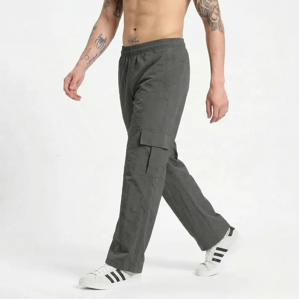 Men_S_Wide_Leg_Nylon_Terry_Cargo_Pants_Charcoal_Grey_Utility_Trousers