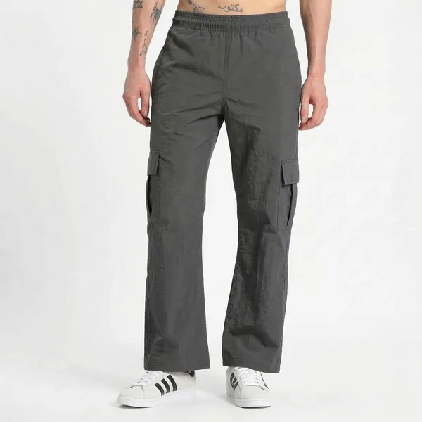 Men_S_Wide_Leg_Nylon_Terry_Cargo_Pants_Charcoal_Grey_Utility_Trousers