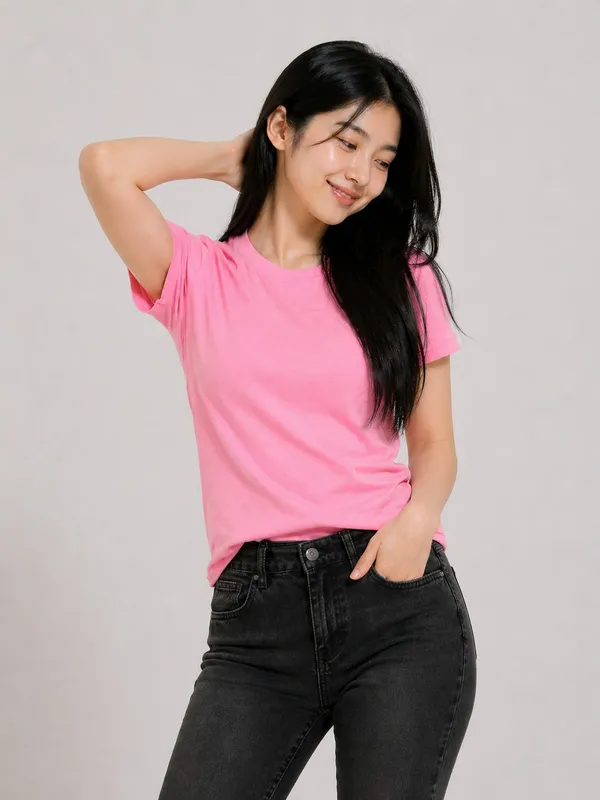 Pink_Cotton__T-shirt_For_Girls