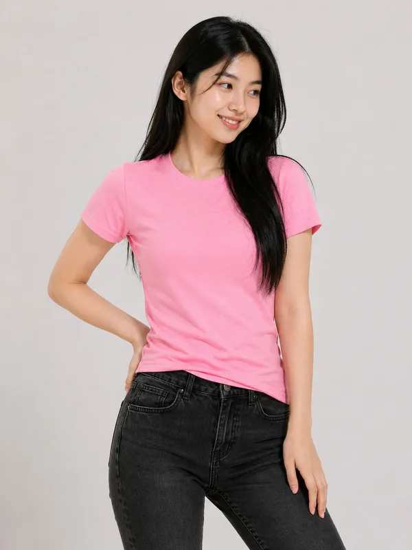 Pink_Cotton__T-shirt_For_Girls