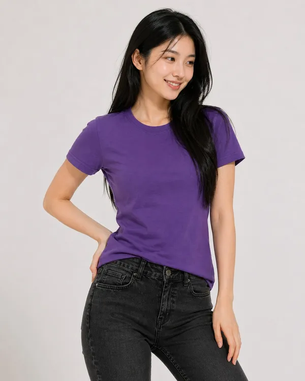 Purple_Cotton__T-shirt_For_Girls