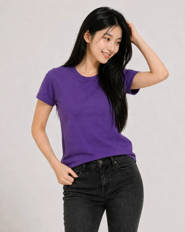 Purple_Cotton__T-shirt_For_Girls