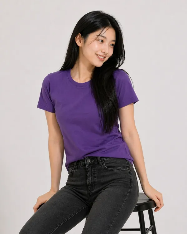 Purple_Cotton__T-shirt_For_Girls