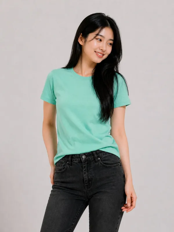 Mint_Cotton__T-shirt_For_Girls