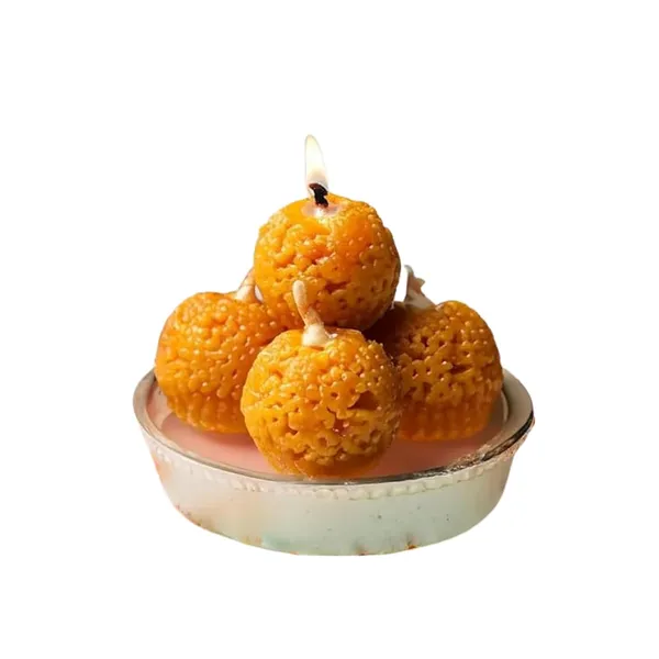 Motichoor_Ladoo_Shaped_Soy_Wax_Candle_Pack_Of_6