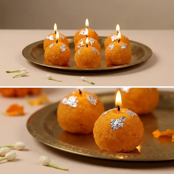 Motichoor_Ladoo_Shaped_Soy_Wax_Candle_Pack_Of_6