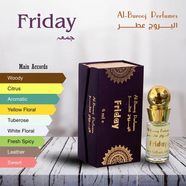 Friday_Attar_Roll_On_Perfume_Oil_6Ml_Alcohol_Free_Long_Lasting_Fragrance_8_12_Hours_Citrus_Woody_Floral_Fresh_Scent_For_Men_Women_Al_Burooj_Perfumes