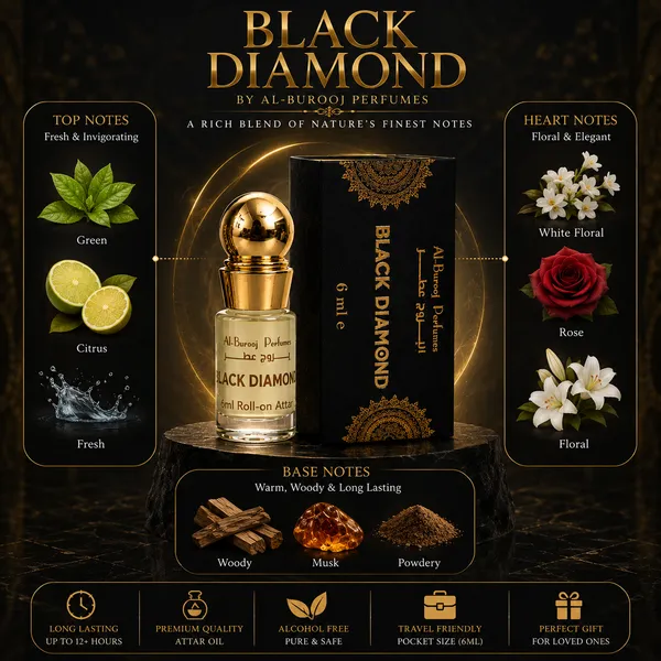 Black_Diamond_Attar_Roll_On_Perfume_Oil_6Ml_Alcohol_Free_Long_Lasting_Fragrance_8_12_Hours_Woody_Floral_Musky_Scent_For_Men_Women_Al_Burooj_Perfumes