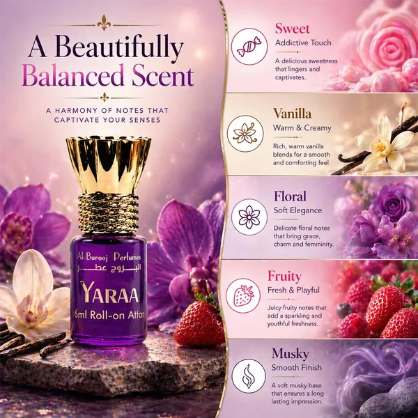Yaraa_Roll_On_Attar_Perfume_Oil_6Ml_Alcohol_Free_Long_Lasting_Fragrance_Unisex_Sweet_Vanilla_Floral_Scent_Premium_Arabian_Perfume_Oil