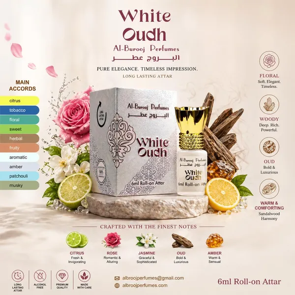 White_Oudh_Roll_On_Attar_Perfume_Oil_6Ml_Alcohol_Free_Long_Lasting_Fragrance_Unisex_Arabian_Perfume_Oil_Citrus_Floral_Musky_Sweet_Notes