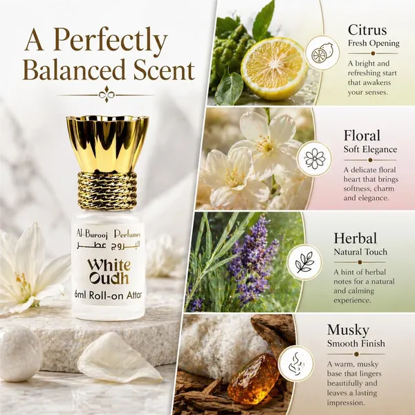 White_Oudh_Roll_On_Attar_Perfume_Oil_6Ml_Alcohol_Free_Long_Lasting_Fragrance_Unisex_Arabian_Perfume_Oil_Citrus_Floral_Musky_Sweet_Notes
