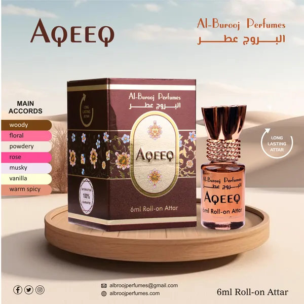 Aqeeq_Roll_On_Attar_6Ml_Alcohol_Free_Woody_Floral_Musky_Fragrance_Unisex