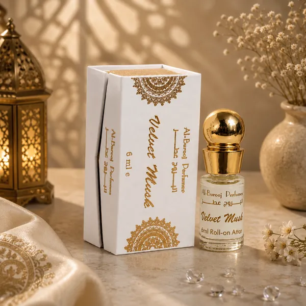 Velvet_Musk_Attar_Roll_On_Perfume_Oil_6Ml_Alcohol_Free_Long_Lasting_Fragrance_8_12_Hours_Soft_Musky_Powdery_Rose_Woody_Scent_For_Men_Women_Al_Burooj_Perfumes