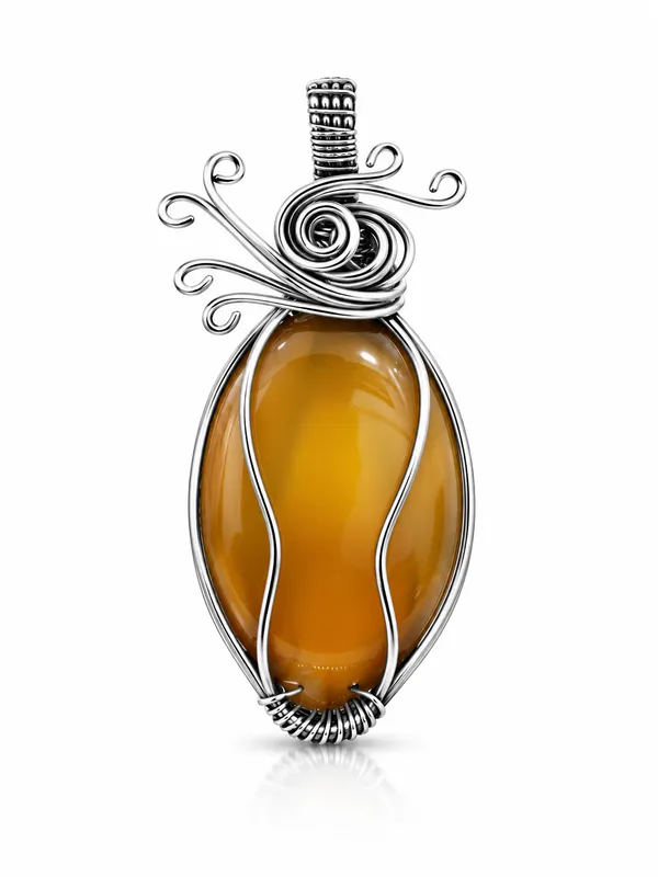 Antique_Brown_Gemstone_Brass_Pendant