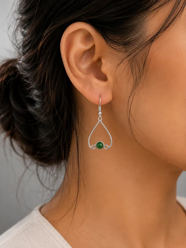 Green_Gemstone_Teardrop_Dangle_Earrings