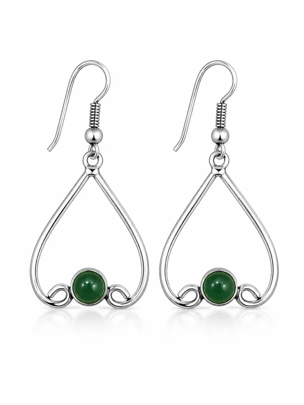 Green_Gemstone_Teardrop_Dangle_Earrings