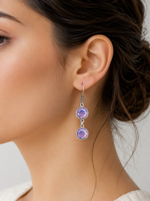 Lavender_Purple_Gemstone_Dangle_Earrings