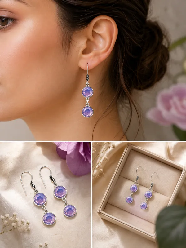 Lavender_Purple_Gemstone_Dangle_Earrings