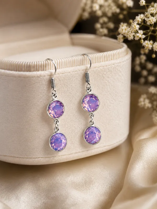 Lavender_Purple_Gemstone_Dangle_Earrings