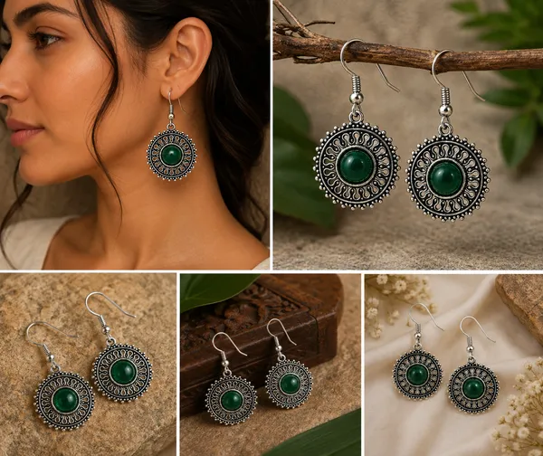 Natural_Green_Onyx_Round_Drop_Earrings