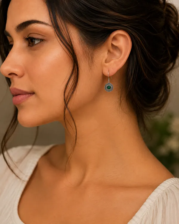 Natural_Green_Onyx_Round_Drop_Earrings