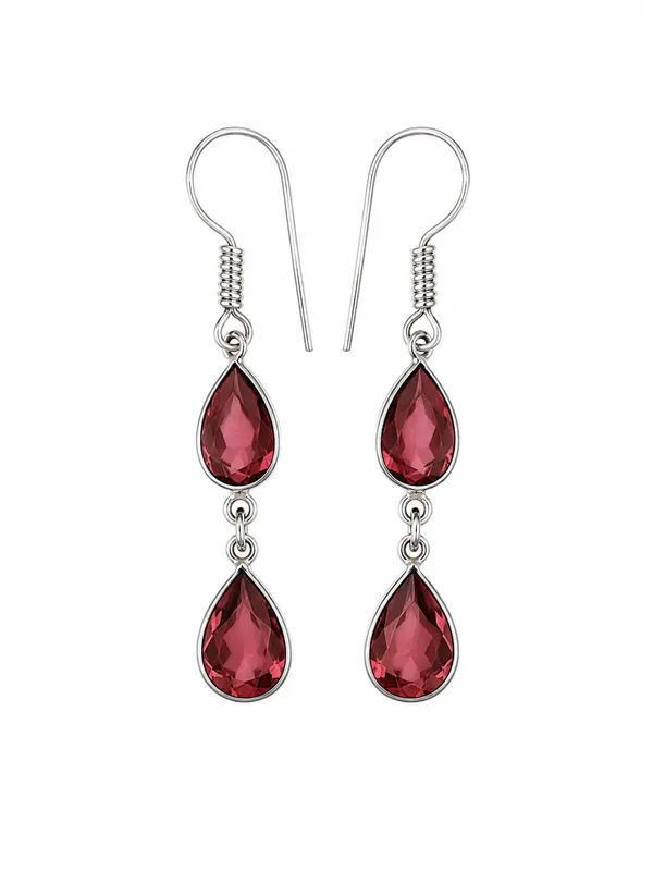 Red_Gemstone_Teardrop_Earrings,_Brass_Dangle_Earrings,_Long_Drop_Earrings,_Statement_Jewelry,_Gift_for_Her