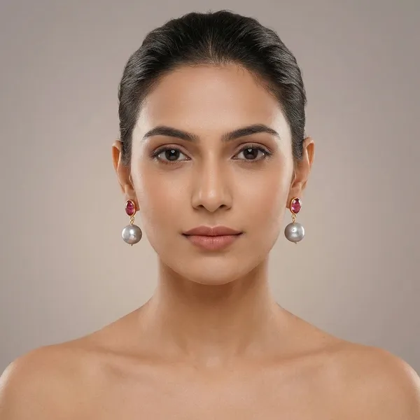 Pure_925_Silver_Ruby_Pearls_Earrings