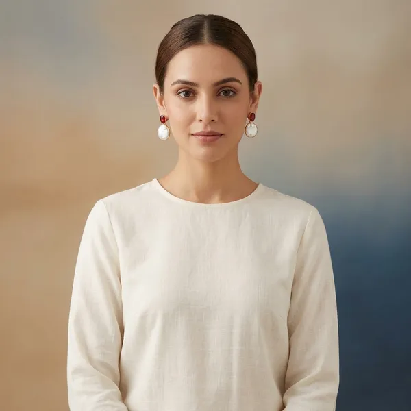 Pure_Silver_Coin_Shape_Ruby_Pearl_Earring