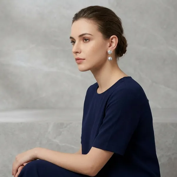 Pure_Silver_Coin_Shape_Pearl_Earrings